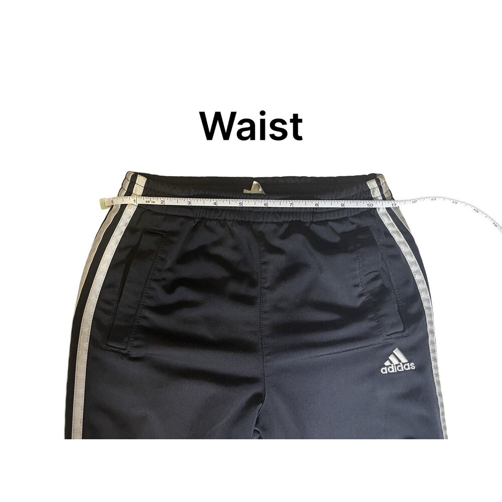 Adidas Kids Track Pants Size 5 Boys Classic Black and White 3 stripes - Picture 8 of 10